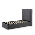 Betsy Fabric Single Bed Frame - Charcoal Grey with Storage Single Bed YoBed-Core   
