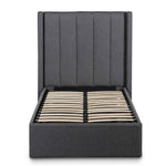 Betsy Fabric Single Bed Frame - Charcoal Grey with Storage Single Bed YoBed-Core   