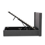 Betsy Fabric Single Bed Frame - Charcoal Grey with Storage Single Bed YoBed-Core   