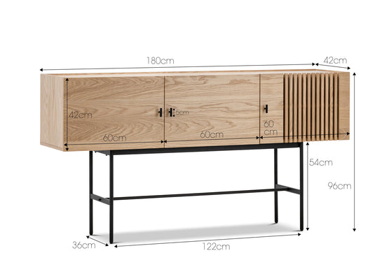Bly 1.8m Oak Sideboard - Natural DT5099-EA