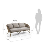 Branzie Fabric Outdoor Sofa - Brown LC5905-LA