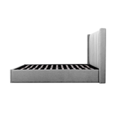 Betsy Fabric Queen Bed Frame - Pearl Grey with Storage Queen Bed YoBed-Core   