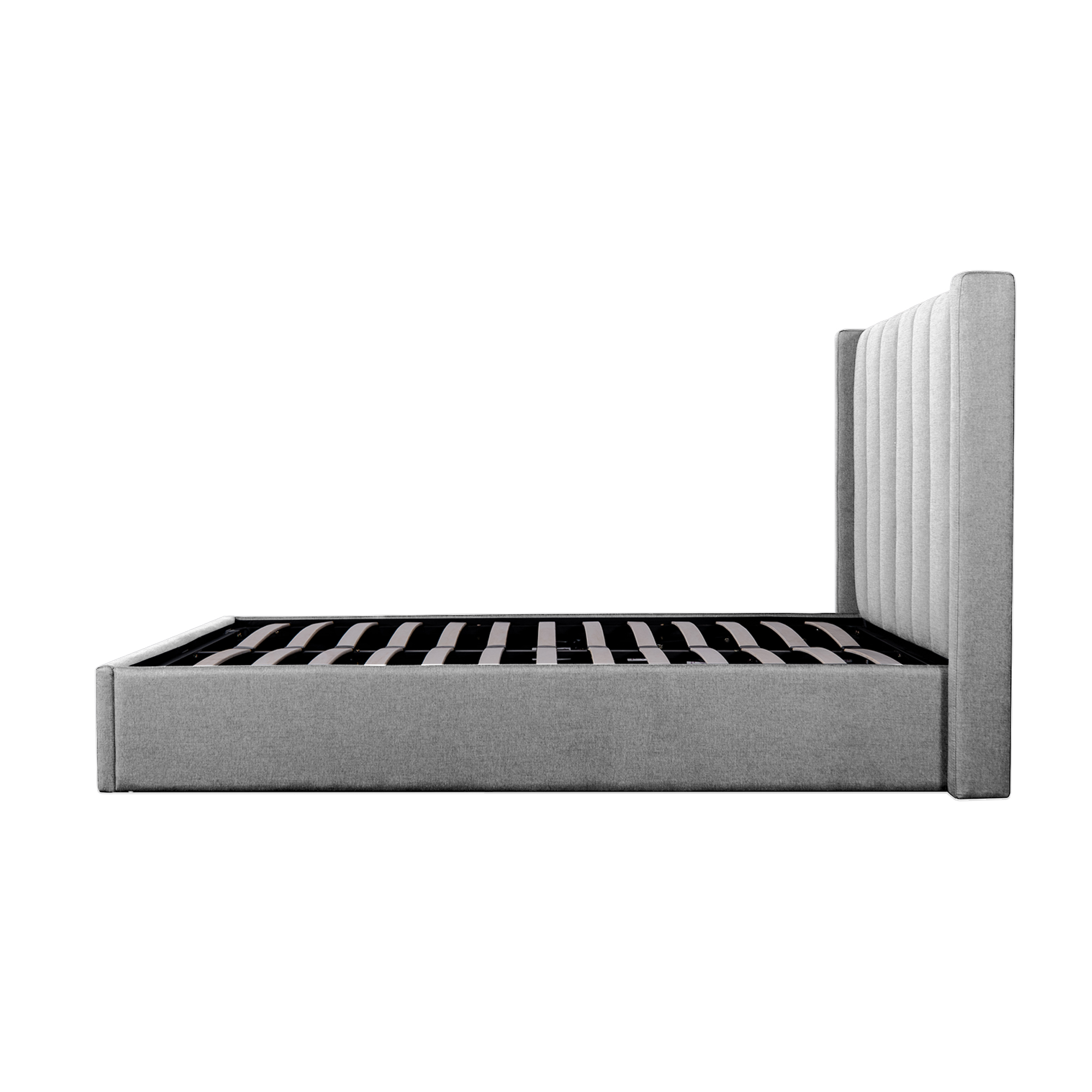 Betsy Fabric Queen Bed Frame - Pearl Grey with Storage Queen Bed YoBed-Core   