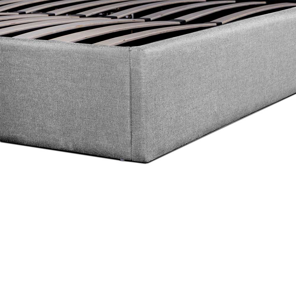 Betsy Fabric Queen Bed Frame - Pearl Grey with Storage Queen Bed YoBed-Core   