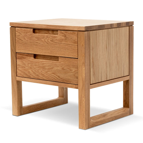 Alfred 2 Drawer Wooden Bedside Table - Natural Oak CF490