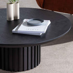 Marty 90cm Wooden Round Coffee Table - Black | Interior Secrets