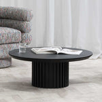 Marty 90cm Wooden Round Coffee Table - Black Coffee Table Century-Core   