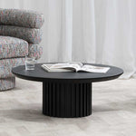 Ex Display - Marty 90cm Wooden Round Coffee Table - Black Coffee Table Century-Core