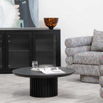 Ex Display - Marty 90cm Wooden Round Coffee Table - Black Coffee Table Century-Core
