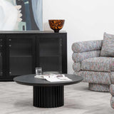 Ex Display - Marty 90cm Wooden Round Coffee Table - Black Coffee Table Century-Core