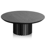 Ex Display - Marty 90cm Wooden Round Coffee Table - Black Coffee Table Century-Core