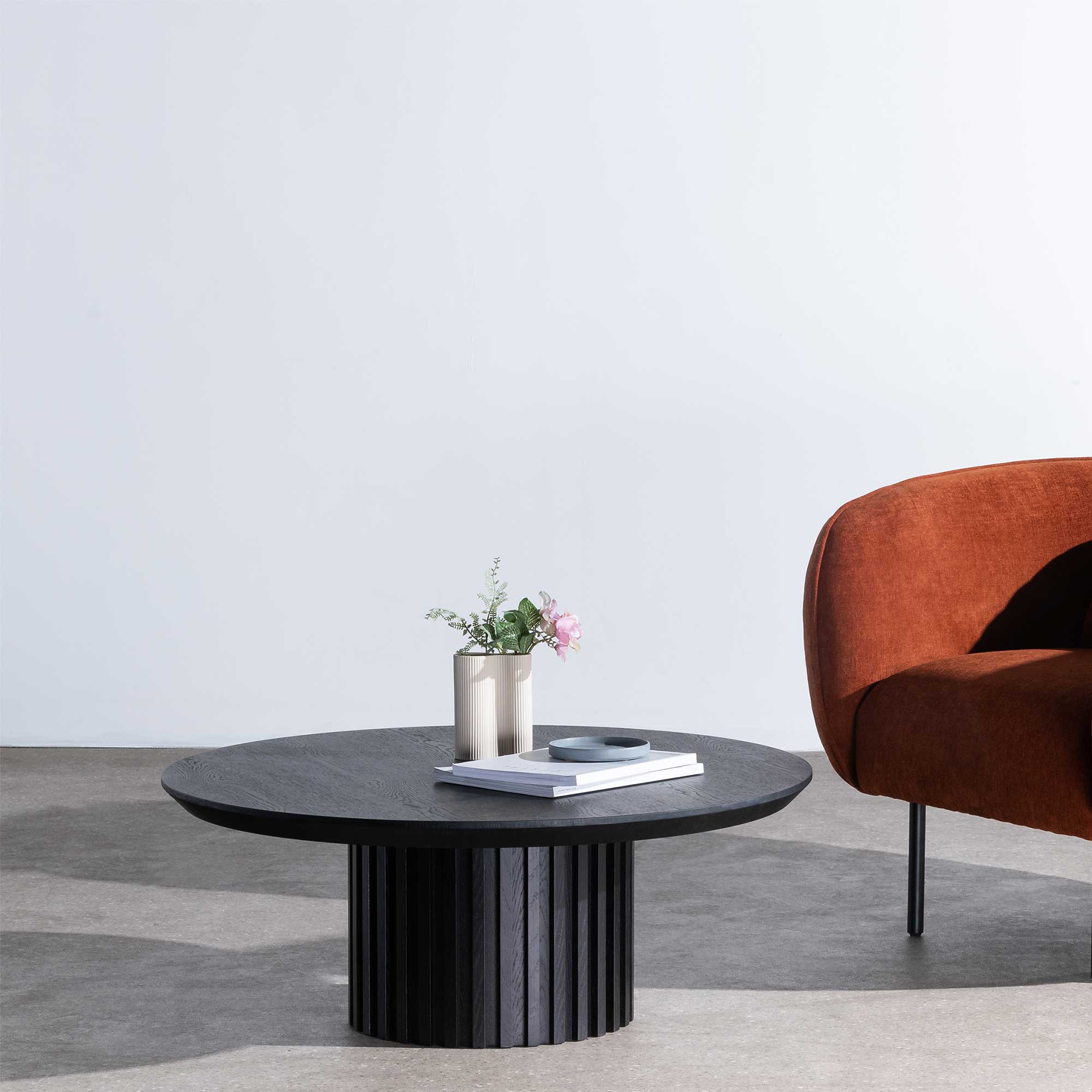 Marty 90cm Wooden Round Coffee Table - Black Coffee Table Century-Core   