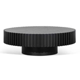 Ex Display - Alfaro Oak Round Coffee Table - Black Coffee Table Century-Core   