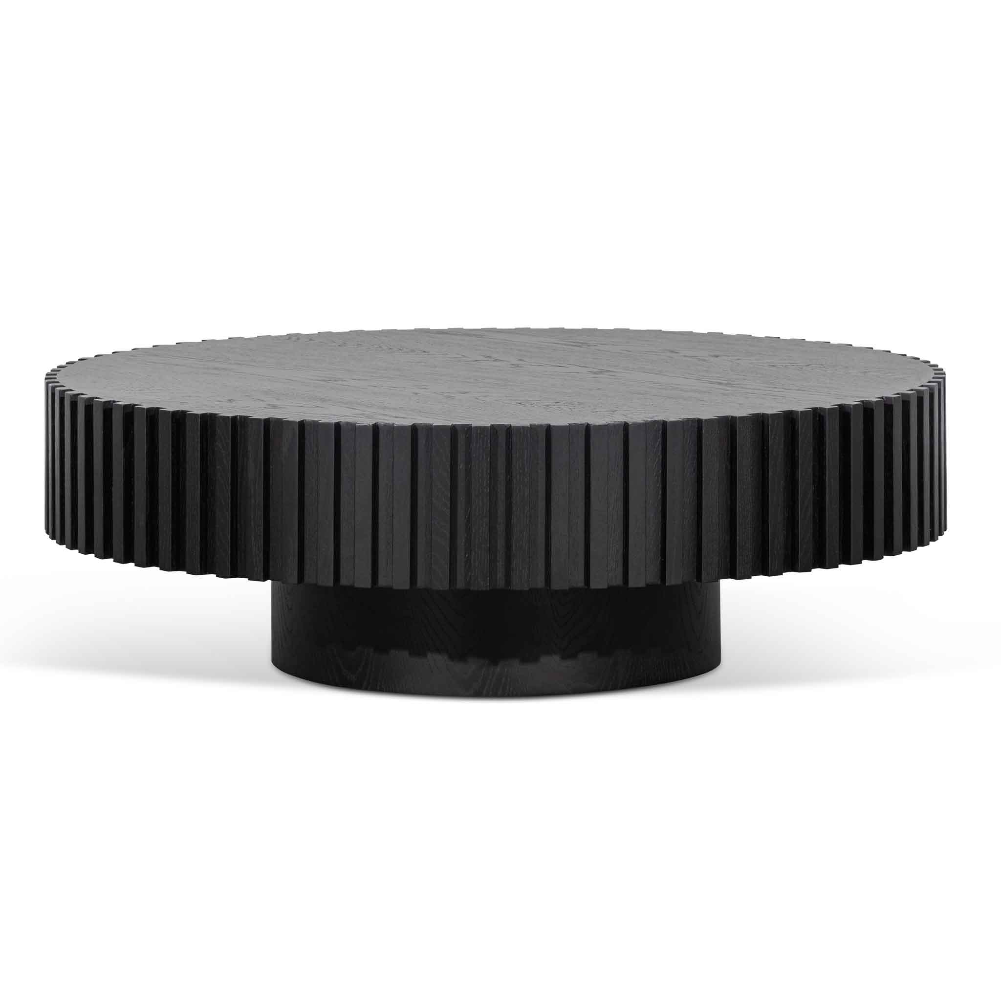 Ex Display - Alfaro Oak Round Coffee Table - Black Coffee Table Century-Core   