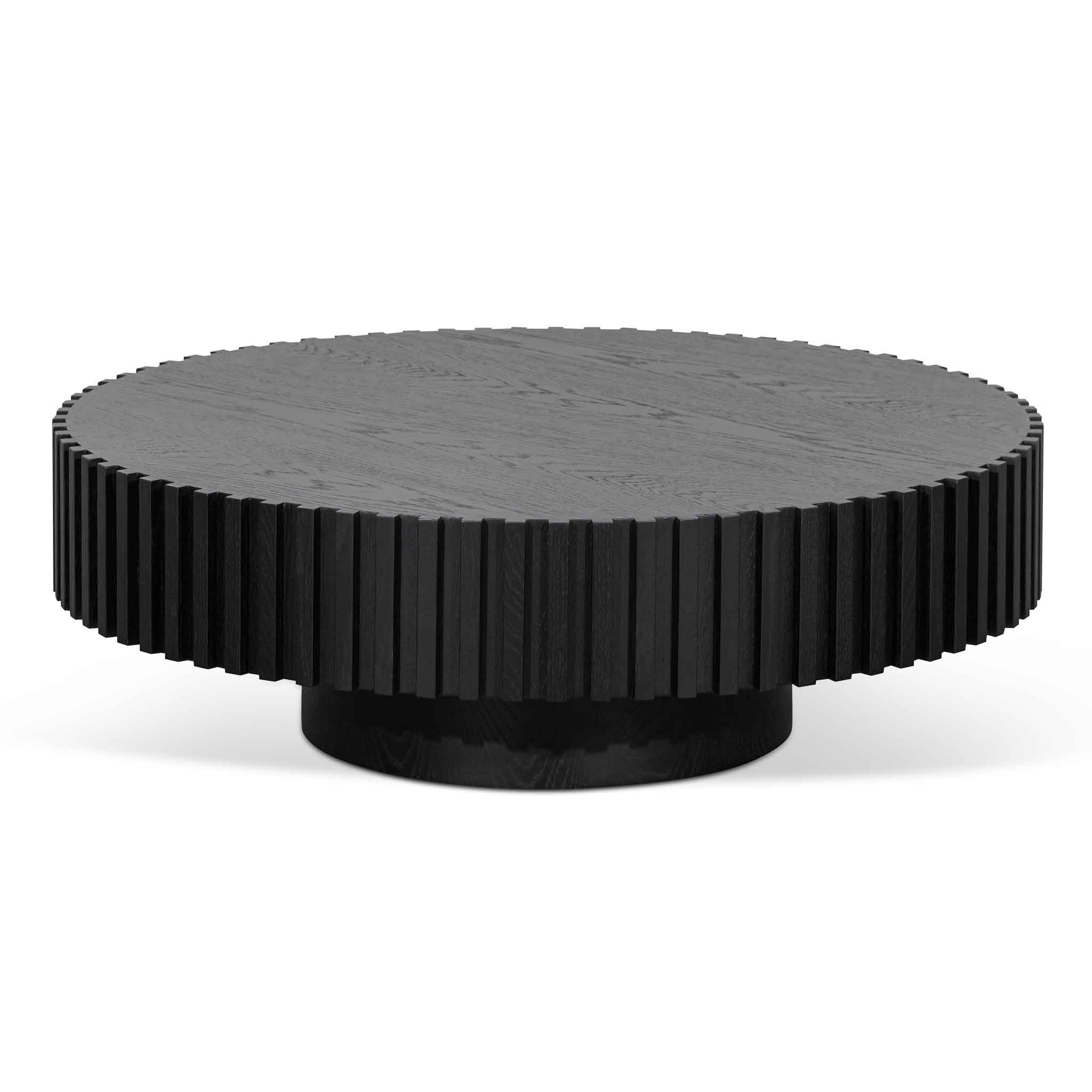 Ex Display - Alfaro Oak Round Coffee Table - Black Coffee Table Century-Core   