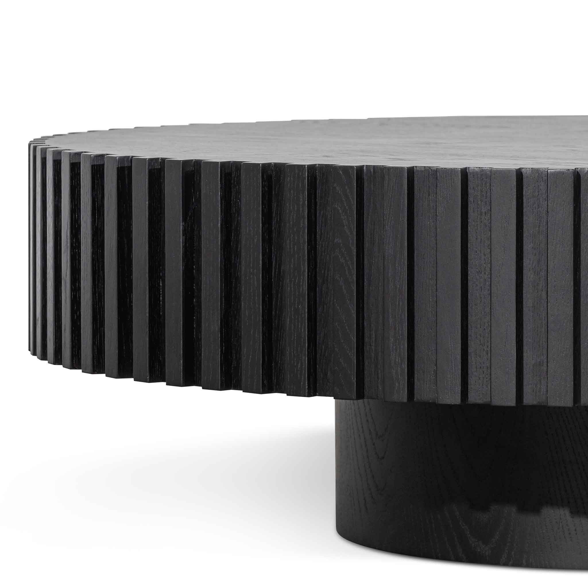 Ex Display - Alfaro Oak Round Coffee Table - Black Coffee Table Century-Core   