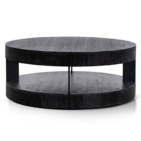 Arisha 100cm Round Coffee Table - Full Black CF6482-NI