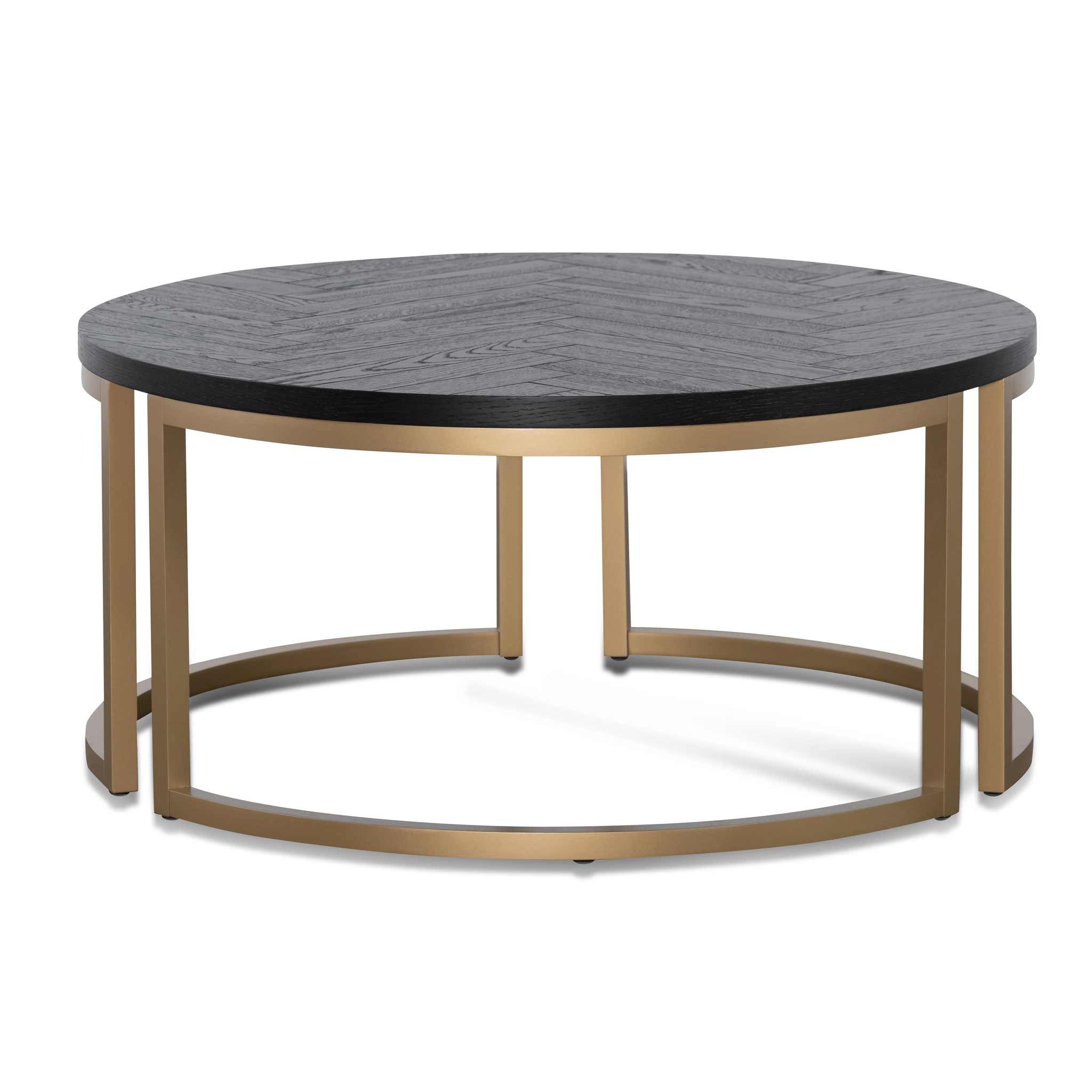 Wilma Round Coffee Table - Peppercorn and Brass Coffee Table VN-Core   