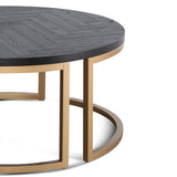 Wilma Round Coffee Table - Peppercorn and Brass Coffee Table VN-Core   