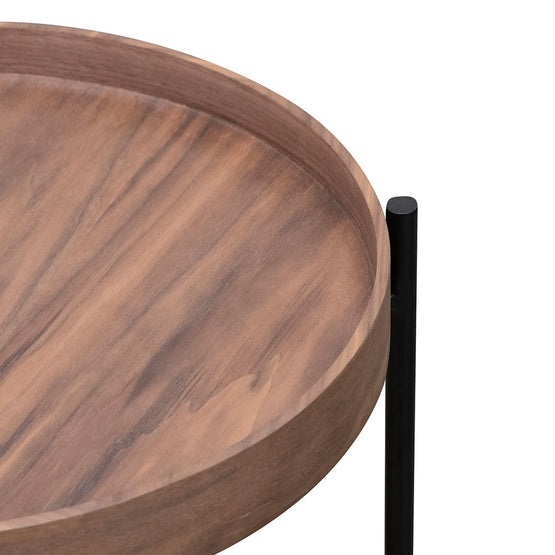 Zelma 44cm Round Side Table - Walnut CF6849-DW