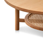 Justina Solid Oak Round Coffee Table - Natural Coffee Table Oakwood-Core   