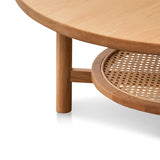 Justina Solid Oak Round Coffee Table - Natural Coffee Table Oakwood-Core   