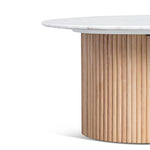 Macleod 1.3m Marble Top Oval Coffee Table - Natural Coffee Table Dwood-Core   