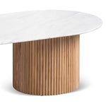 Macleod 1.3m Marble Top Oval Coffee Table - Natural Coffee Table Dwood-Core   