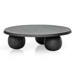 Ex Display - Maxine 100cm Elm Ball Coffee Table - Full Black Coffee Table Nicki-Core