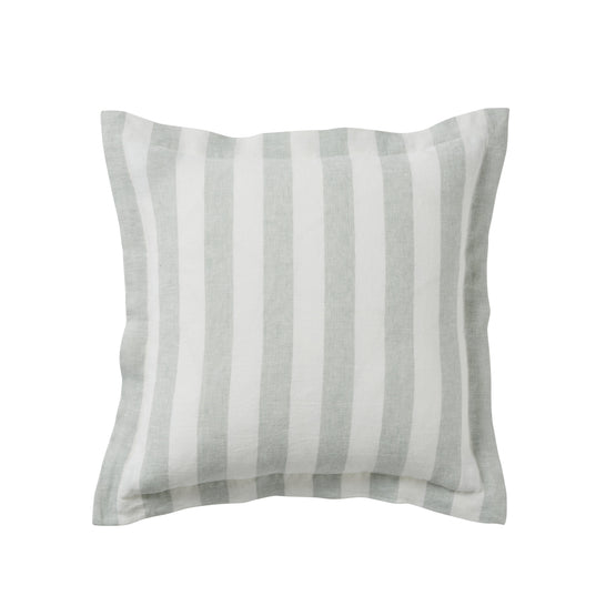 Weave Luca 50cm European Linen Stripe Cushion - Laurel CU7129-WE