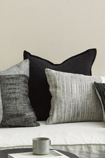 Mulberi Flaxmill Linen Cushion - Black CU7392-FRX