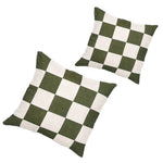 Set of 2 - Check 40cm Square Cushion - Olive CU7490-WAx2