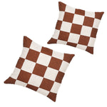 Set of 2 - Check 40cm Square Cushion - Rust CU7491-WAx2