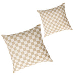 Set of 2 - Check 50cm Square Cushion - Fawn CU7090-WAx2