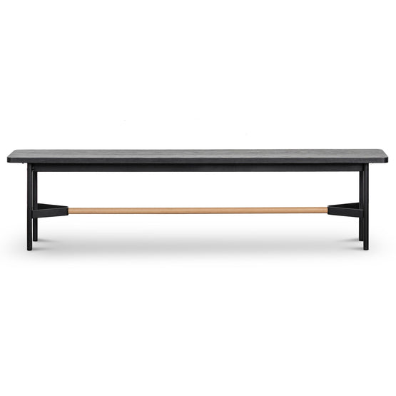 Veronica 1.8m Black Wooden Bench - Natural Footrest Bench KD-Core   