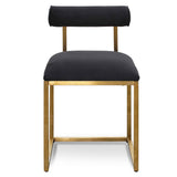 Prato Black Velvet Occasional Chair - Brushed Gold Base Lounge Chair Blue Steel Sofa- Core   