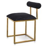 Prato Black Velvet Occasional Chair - Brushed Gold Base Lounge Chair Blue Steel Sofa- Core   
