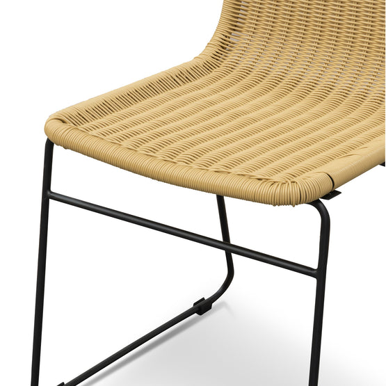 Ex Display - Cortez Rattan Seat Dining Chair - Natural with Black Legs DC2947-NH