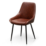 Set of 2 - Alfie Dining Chair - Cinnamon Brown PU Leather DC2981-SEx2