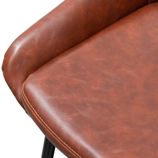 Set of 2 - Alfie Dining Chair - Cinnamon Brown PU Leather DC2981-SEx2