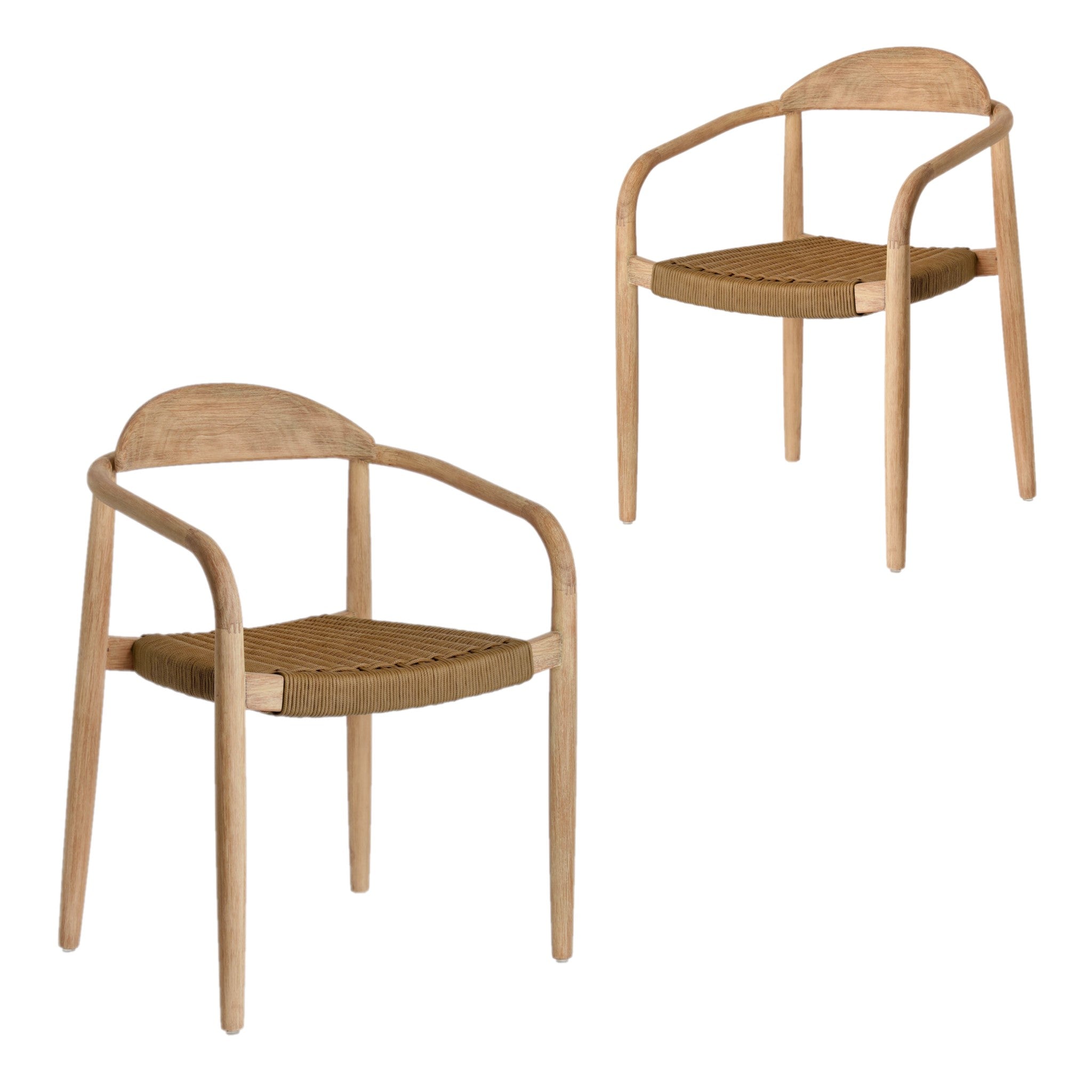 Set of 2 - Glynis Eucalyptus Timber Dining Chair - Beige