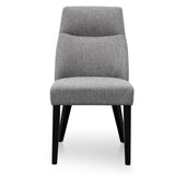 Rivera Fabric Dining Chair - Graphite Grey - Black Legs Dining Chair K Sofa-Core