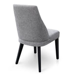 Rivera Fabric Dining Chair - Graphite Grey - Black Legs Dining Chair K Sofa-Core