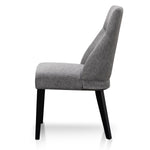 Rivera Fabric Dining Chair - Graphite Grey - Black Legs Dining Chair K Sofa-Core