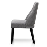 Rivera Fabric Dining Chair - Graphite Grey - Black Legs Dining Chair K Sofa-Core
