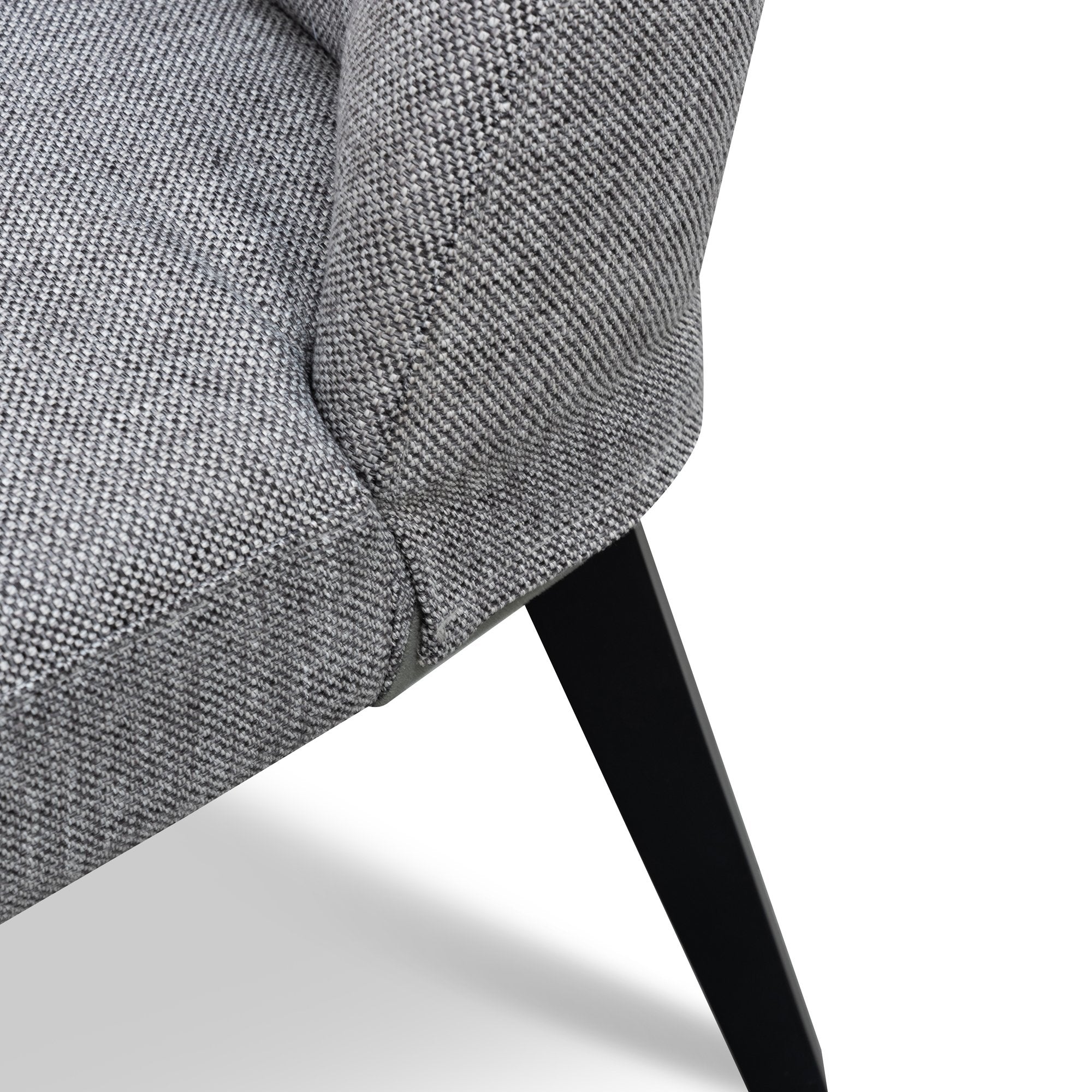 Rivera Fabric Dining Chair - Graphite Grey - Black Legs Dining Chair K Sofa-Core