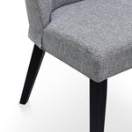 Rivera Fabric Dining Chair - Graphite Grey - Black Legs Dining Chair K Sofa-Core