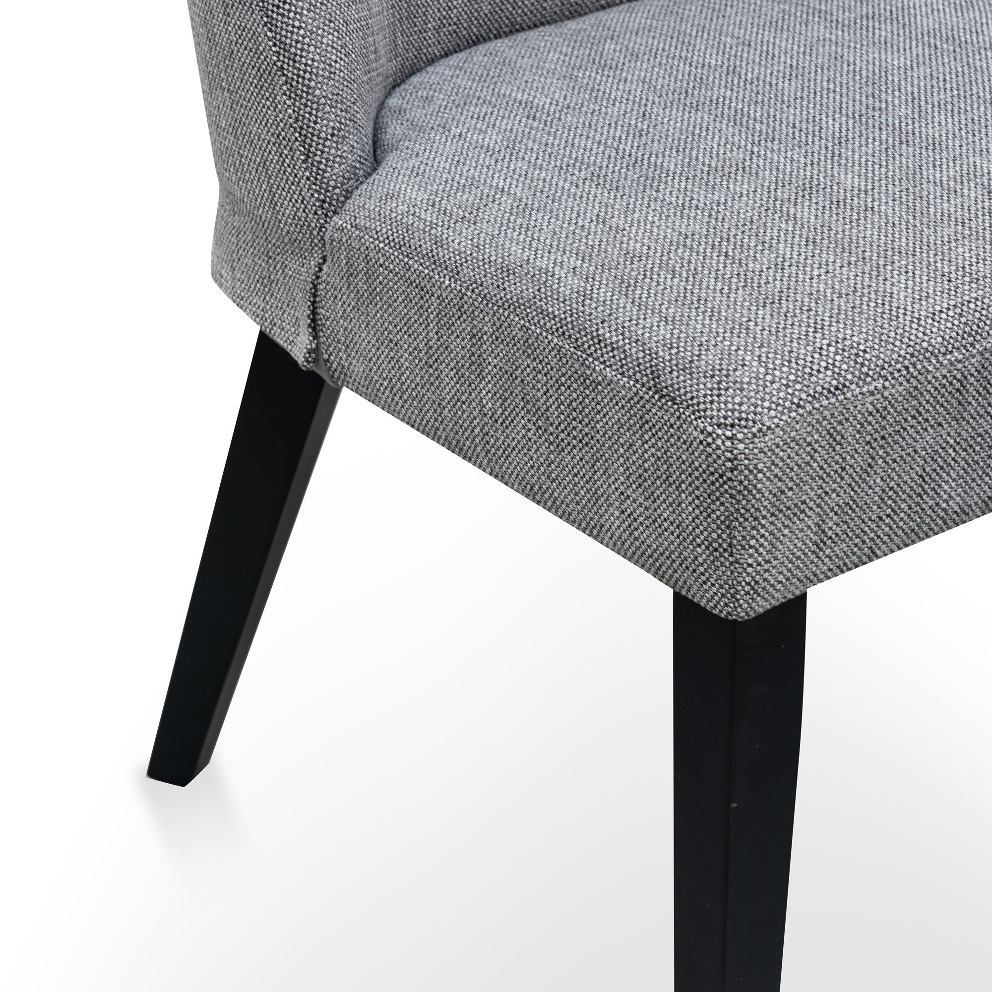 Rivera Fabric Dining Chair - Graphite Grey - Black Legs Dining Chair K Sofa-Core