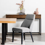 Rivera Fabric Dining Chair - Graphite Grey - Black Legs Dining Chair K Sofa-Core