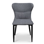 Mavis Fabric Dining Chair - Pebble Grey in Black Legs Dining Chair St Chairs-Core   